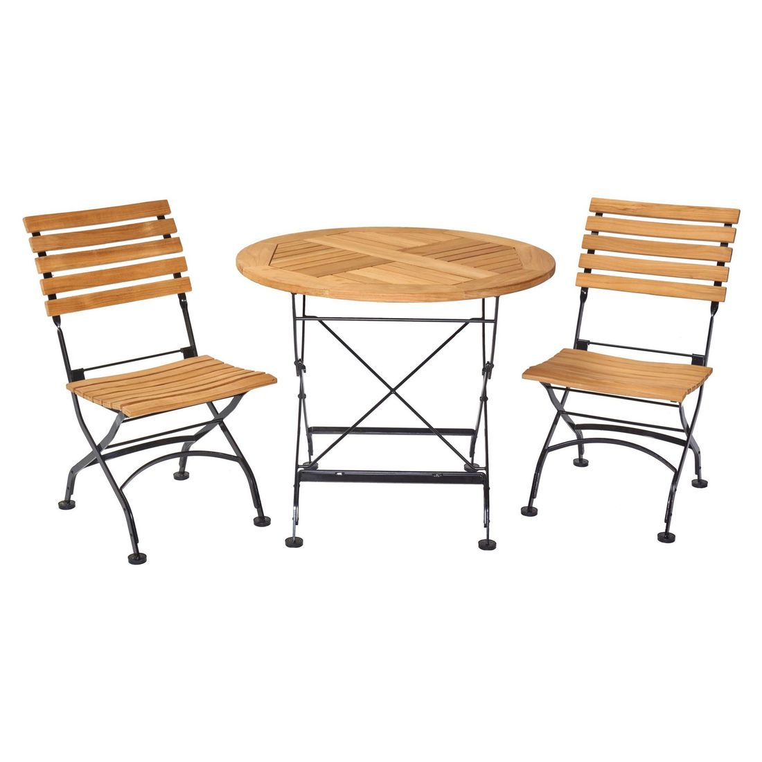 LC Garden Wimbledon Biergartentisch Ø90cm Stahl/Teak