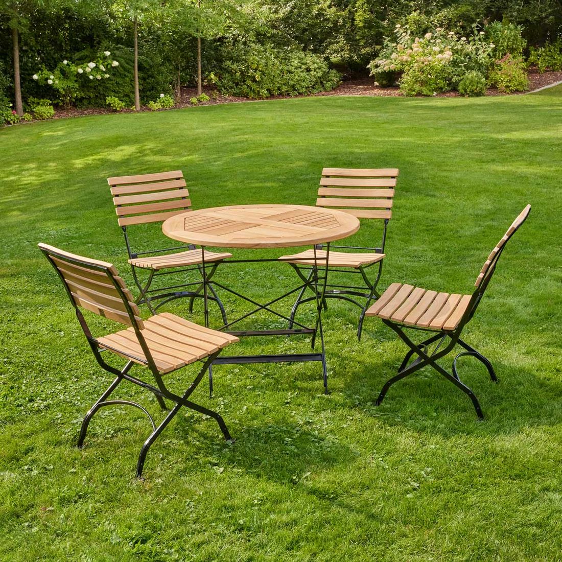 LC Garden Wimbledon Gartenmöbel-Set 5-tlg. Tisch Ø90cm