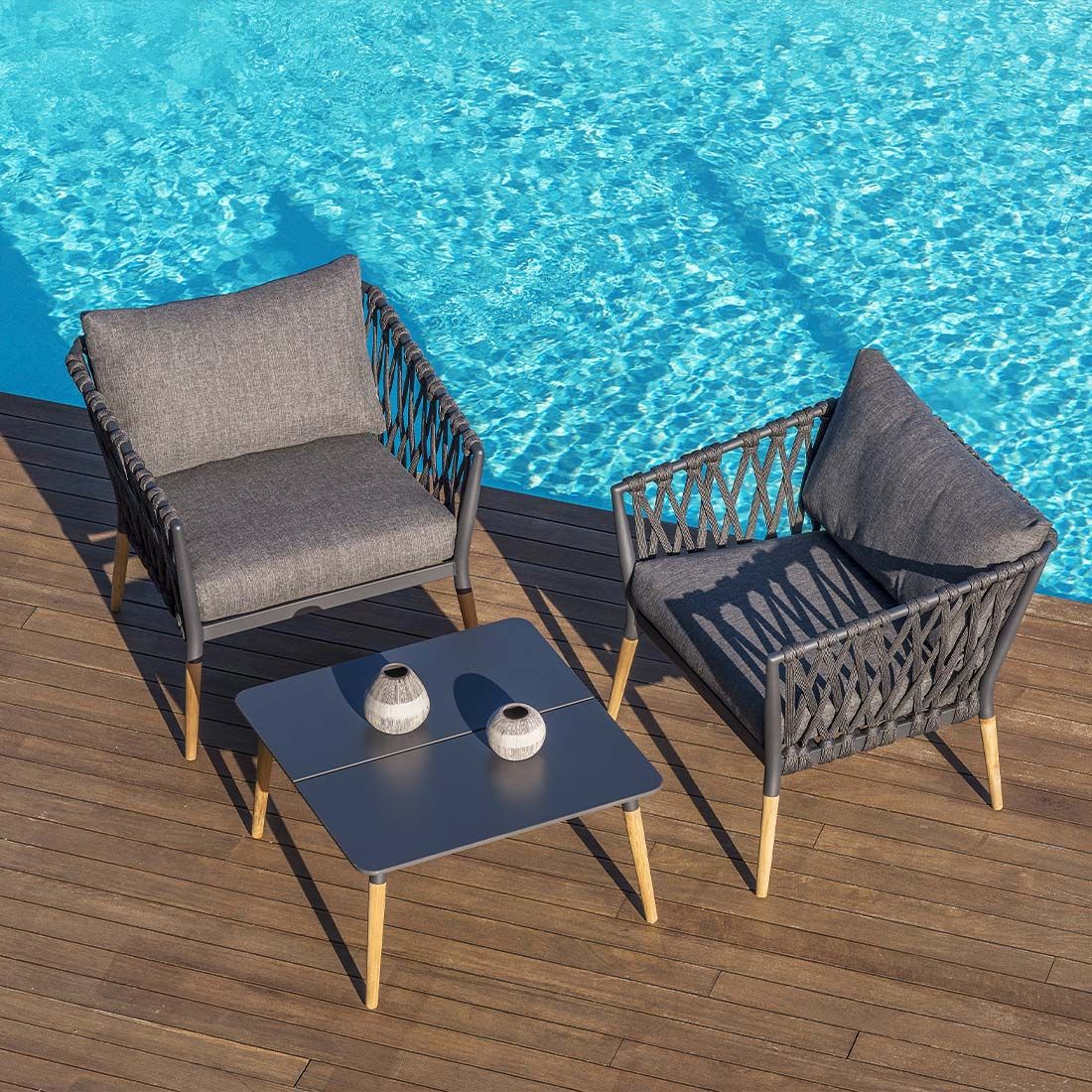 LifestyleGarden Ipanema Loungetisch 75x75cm Teak/WideDuraboard