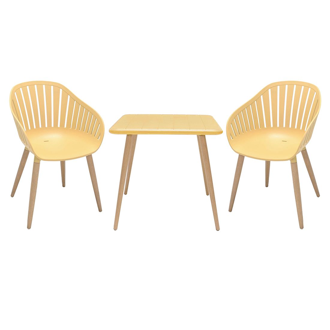 LifestyleGarden Nassau Gartenmöbel-Set S (2 Plätze) Tisch 70x70cm