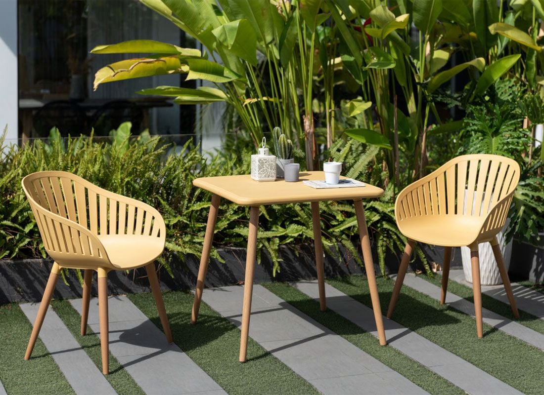 LifestyleGarden Nassau Gartenmöbel-Set S (2 Plätze) Tisch 70x70cm