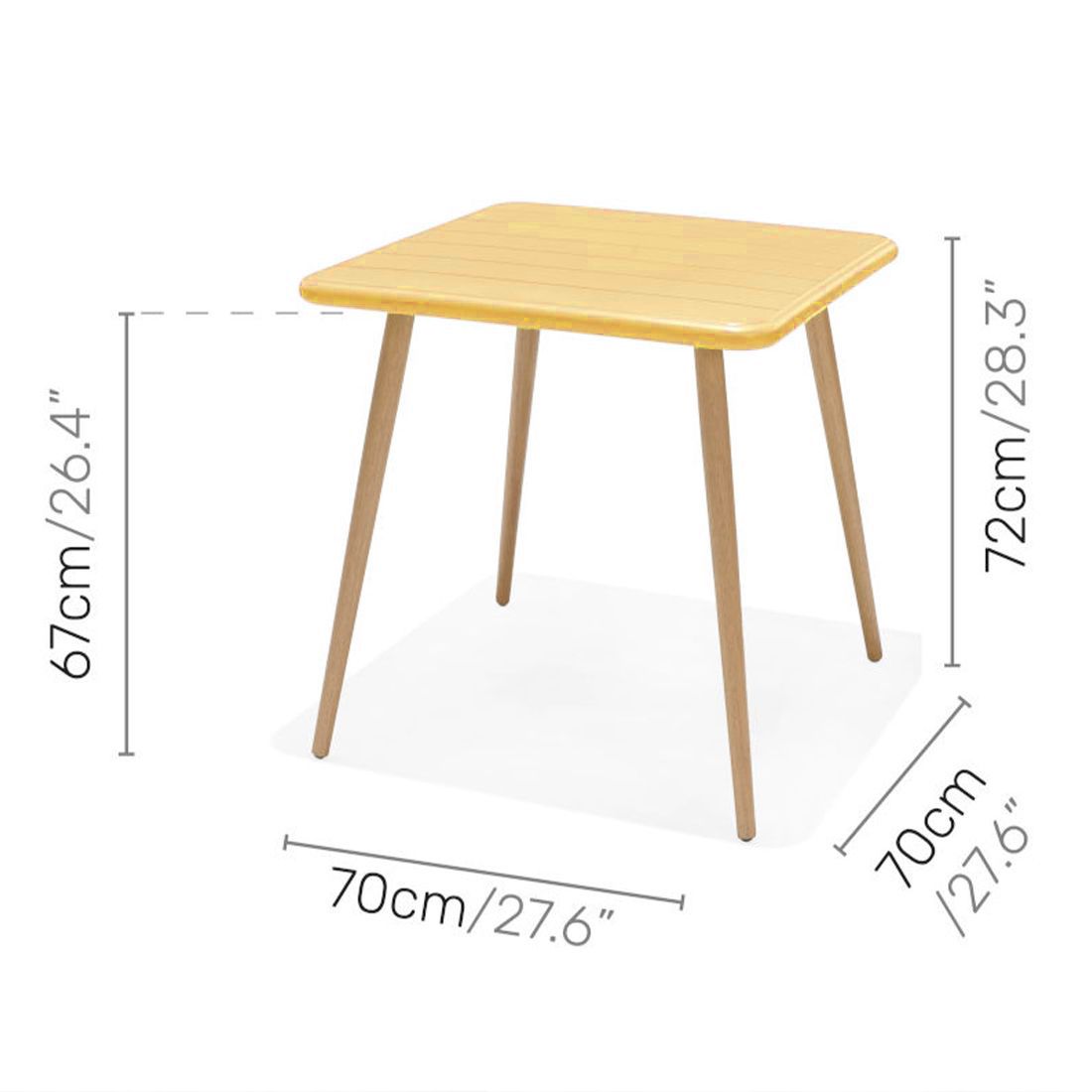 LifestyleGarden Nassau Gartenmöbel-Set S (2 Plätze) Tisch 70x70cm