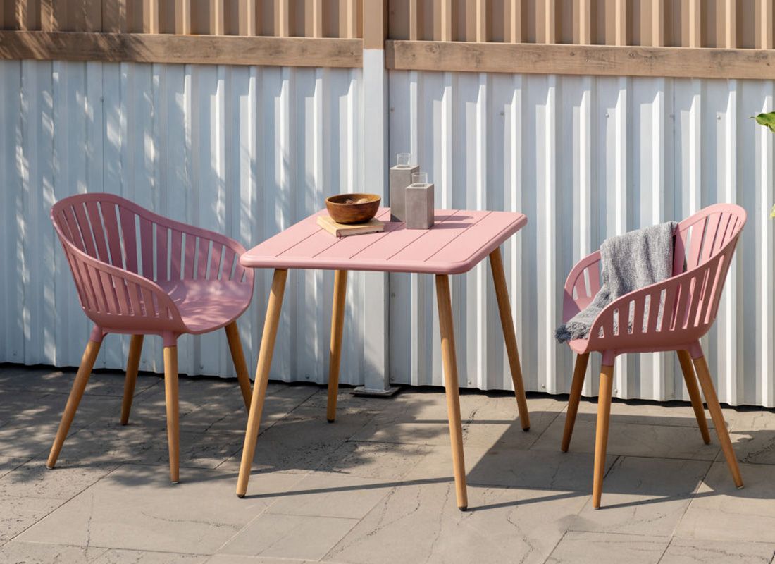 LifestyleGarden Nassau Gartenmöbel-Set S (2 Plätze) Tisch 70x70cm