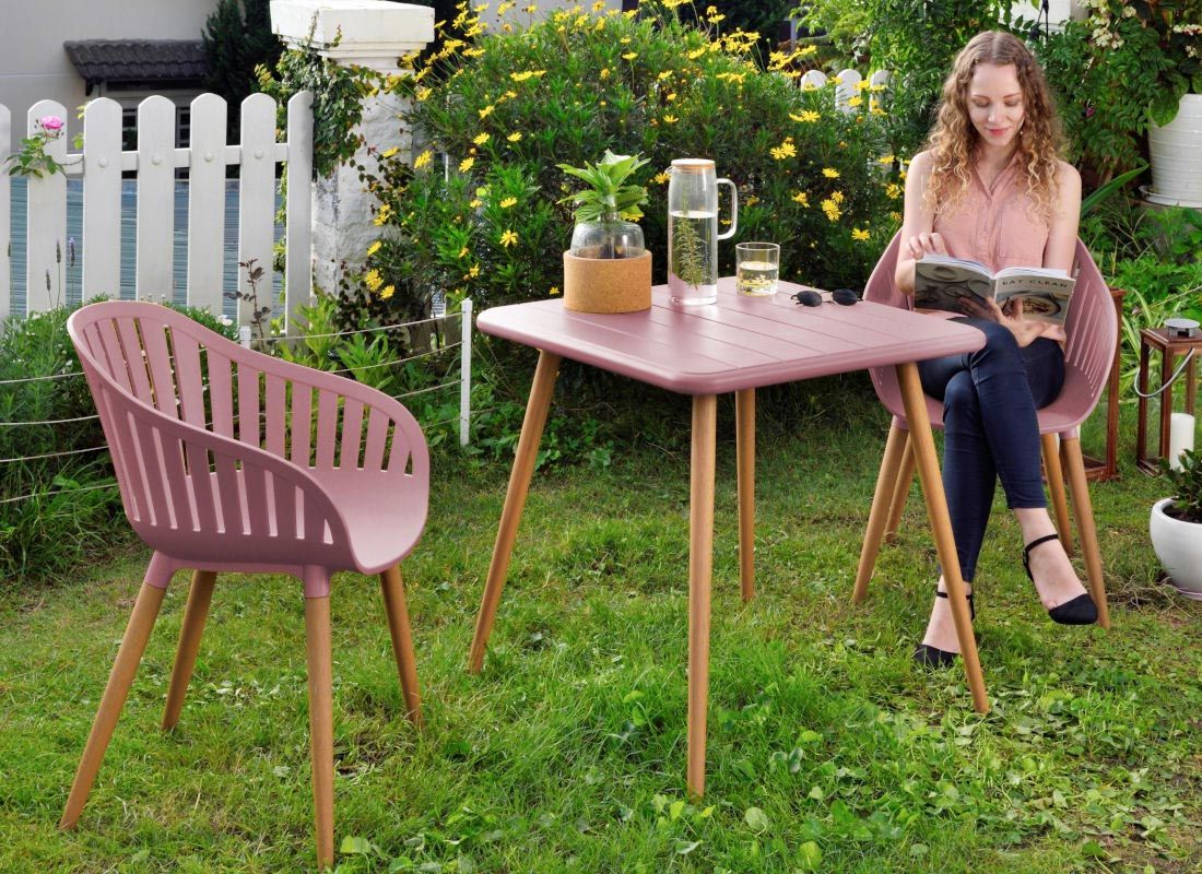 LifestyleGarden Nassau Gartenmöbel-Set S (2 Plätze) Tisch 70x70cm