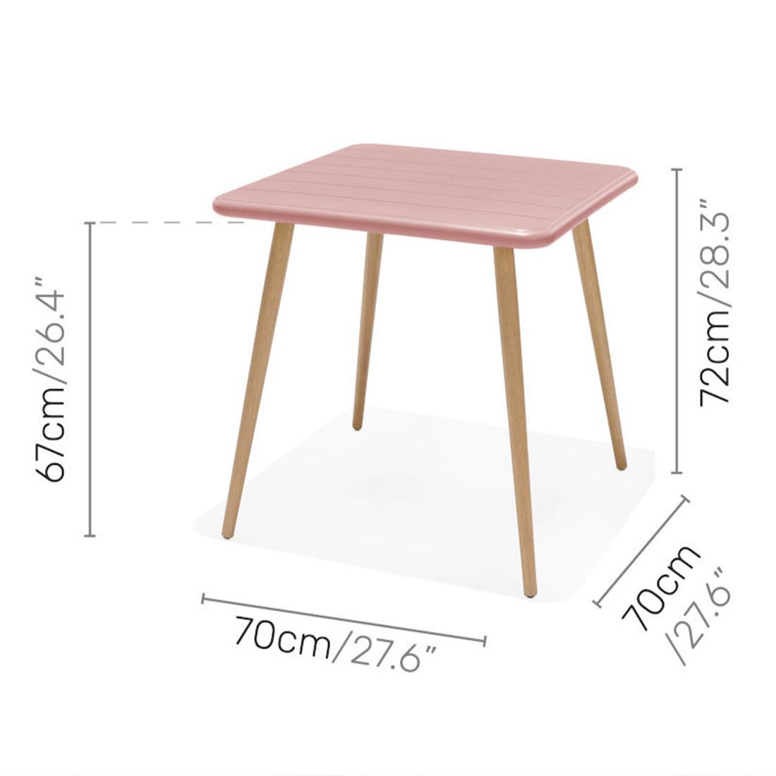 LifestyleGarden Nassau Gartenmöbel-Set S (2 Plätze) Tisch 70x70cm