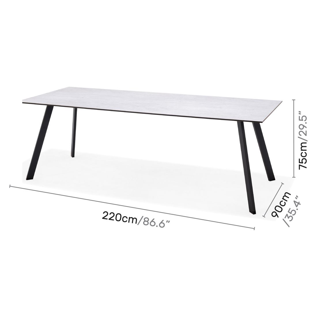 LifestyleGarden Opal Gartenmöbel-Set L (6 Plätze) Tisch 220x90cm