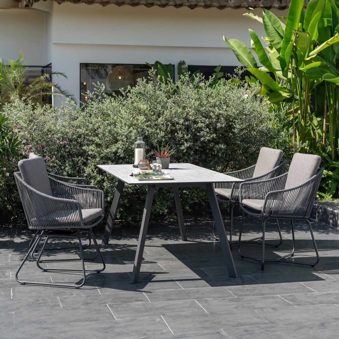 LifestyleGarden Opal Gartenmöbel-Set M (4 Plätze) Tisch 160x90cm