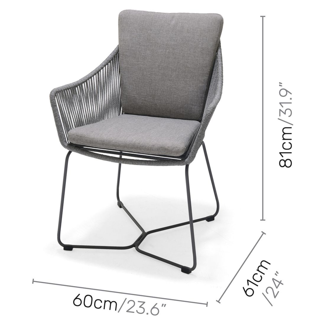 LifestyleGarden Opal Gartenmöbel-Set M (4 Plätze) Tisch 160x90cm
