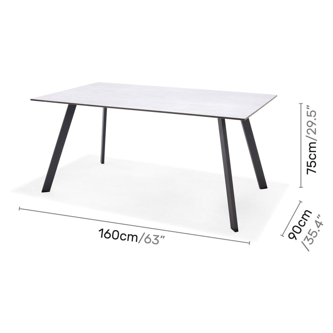 LifestyleGarden Opal Gartenmöbel-Set M (4 Plätze) Tisch 160x90cm