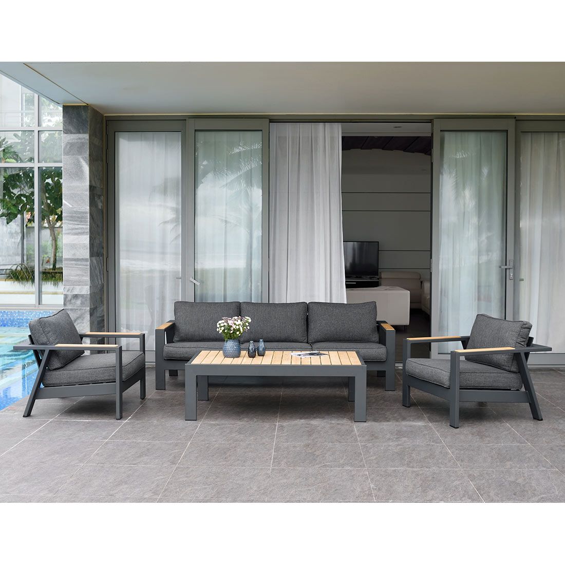 LifestyleGarden Palau Gartensofa 228cm Aluminium/Olefin