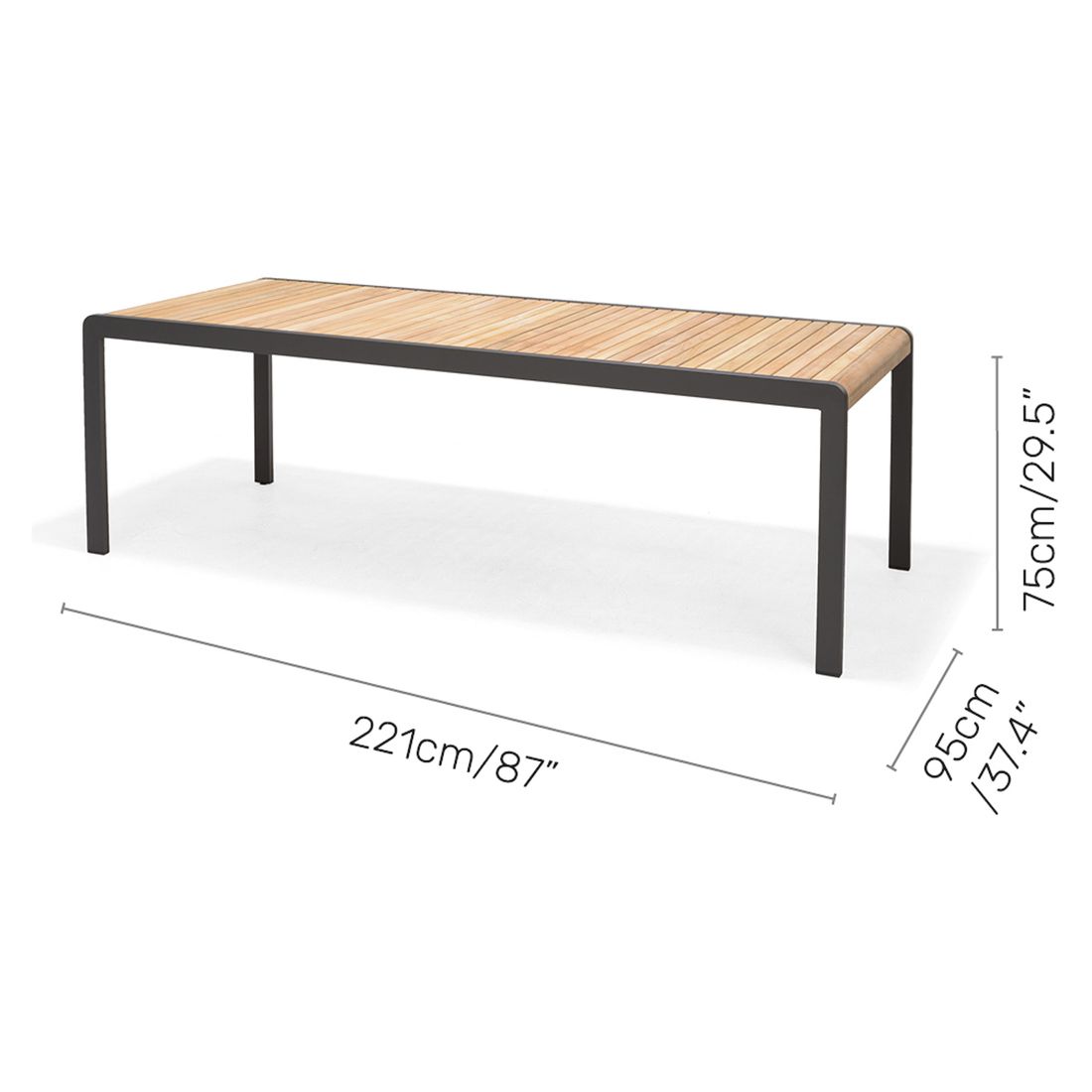 LifestyleGarden Palau Gartenmöbel-Set M (4 Plätze) Tisch 221x95cm