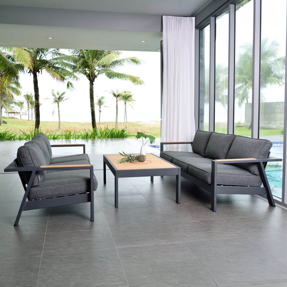 LifestyleGarden Palau Loungeset 3-tlg. Aluminium/Olefin