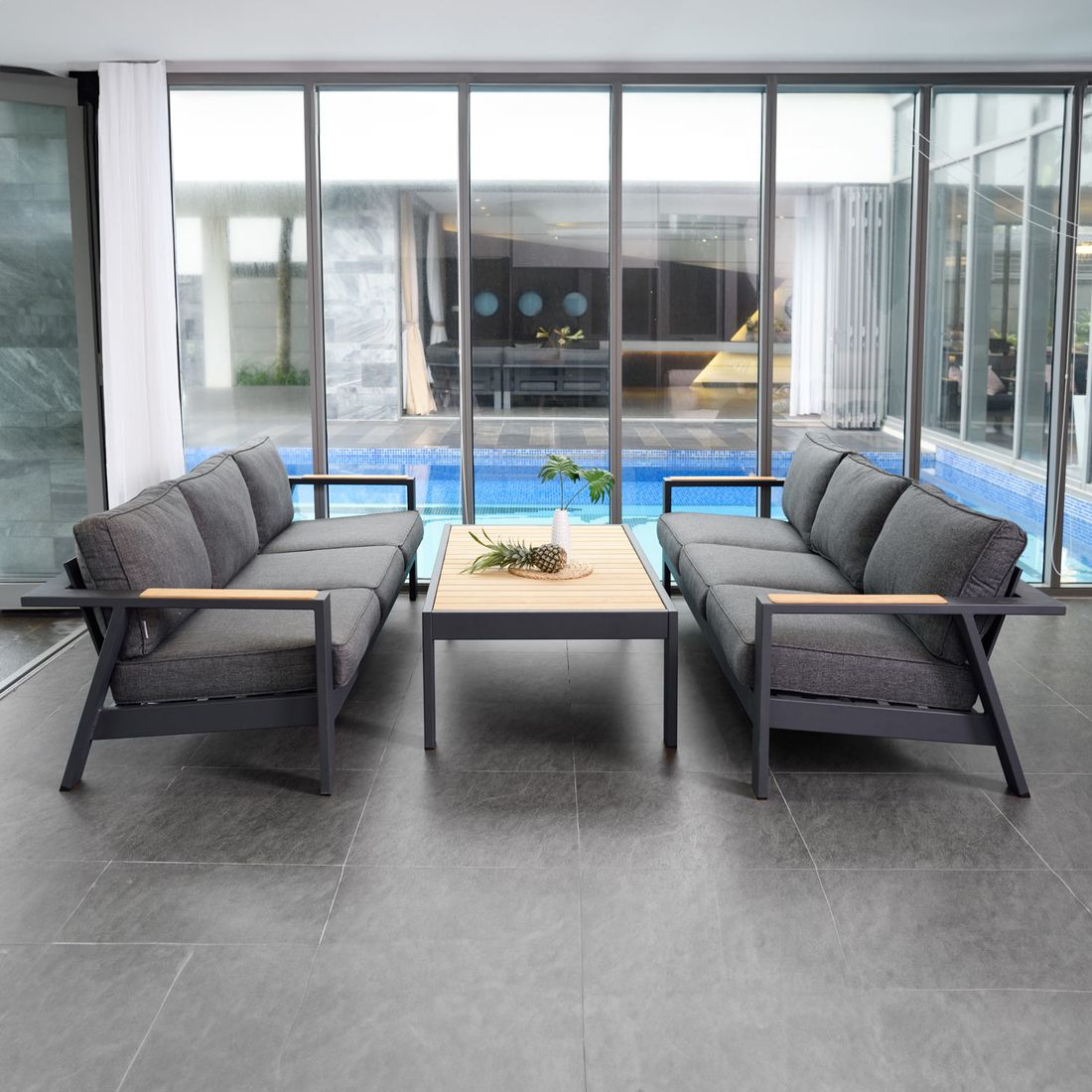 LifestyleGarden Palau Loungeset 3-tlg. Aluminium/Olefin