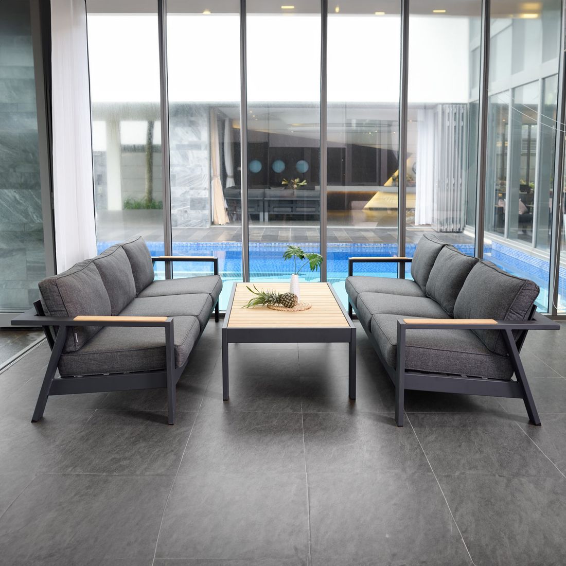LifestyleGarden Palau Loungeset inkl. Loungetisch Aluminium/Olefin