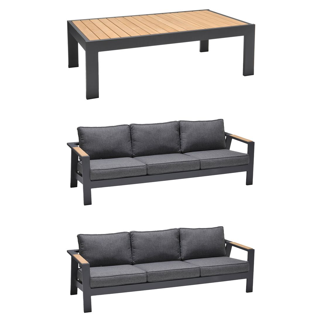 LifestyleGarden Palau Loungeset inkl. Loungetisch Aluminium/Olefin