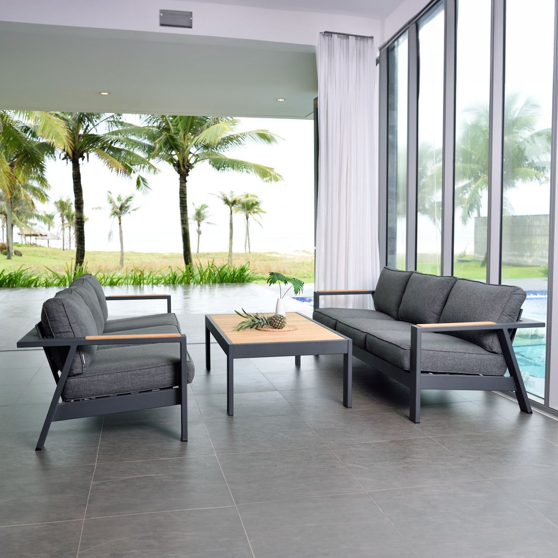 LifestyleGarden Palau Loungeset inkl. Loungetisch Aluminium/Olefin