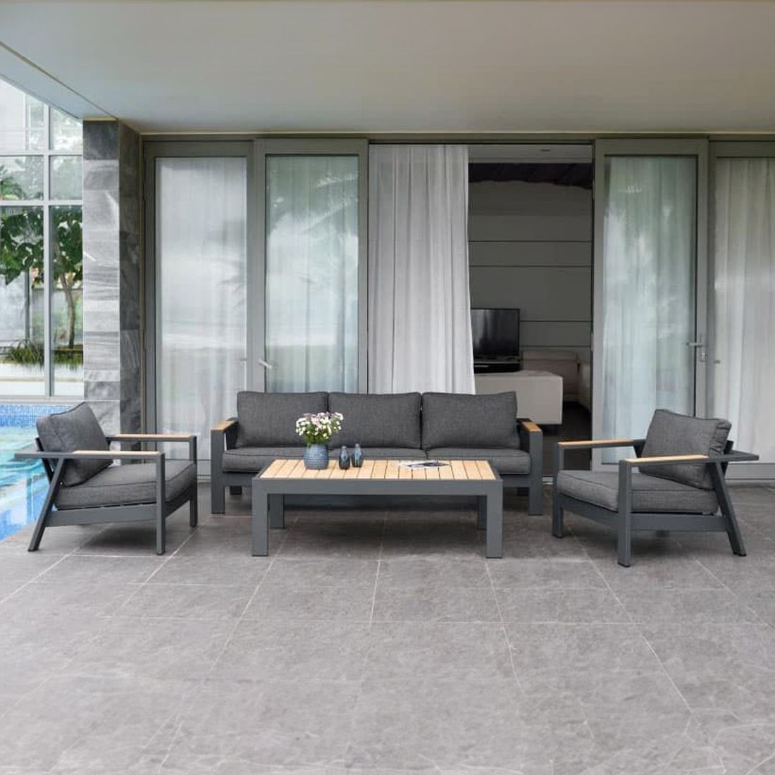 LifestyleGarden Palau Loungeset 4-tlg. Aluminium/Olefin