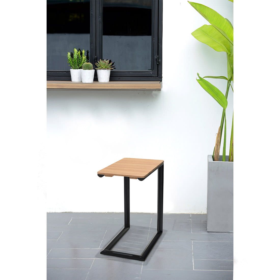 LifestyleGarden Portals Beistelltisch 47x30cm Aluminium/Teak