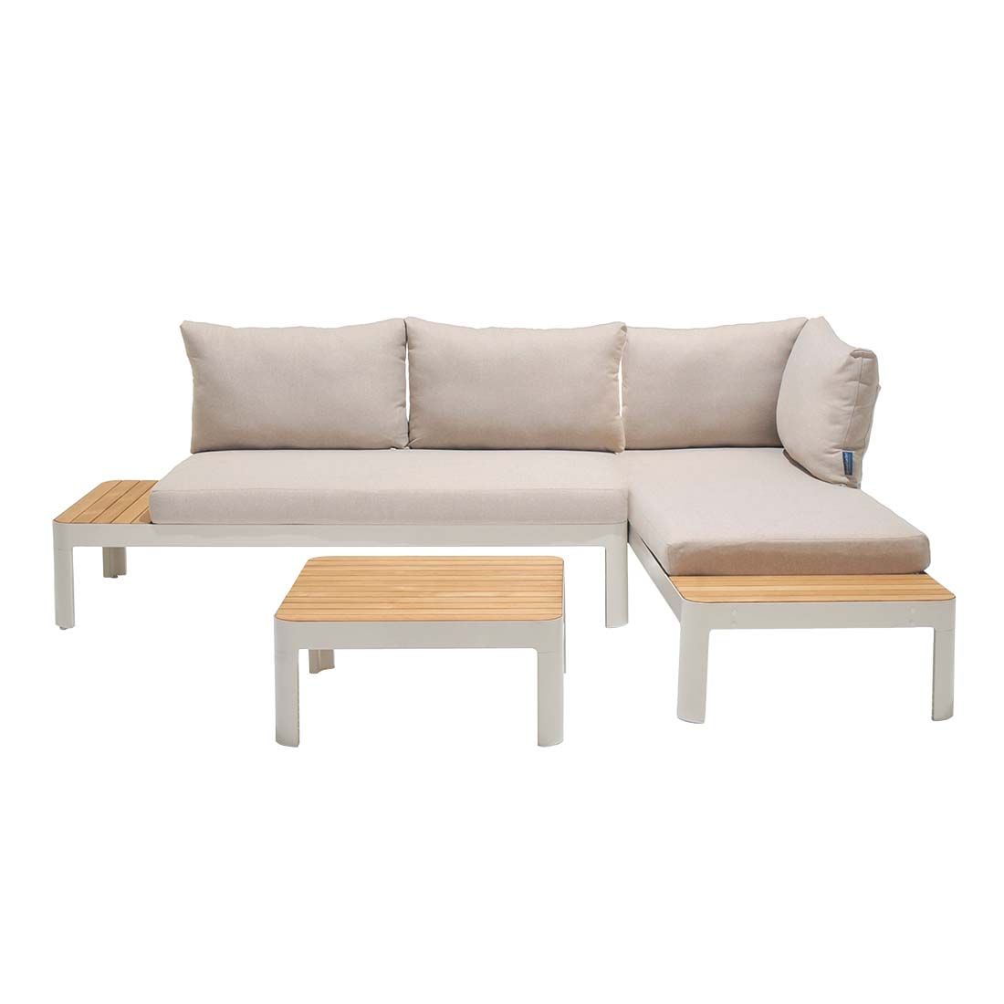 LifestyleGarden Portals Ecklounge 3tlg. Aluminium/Teak/Olefin