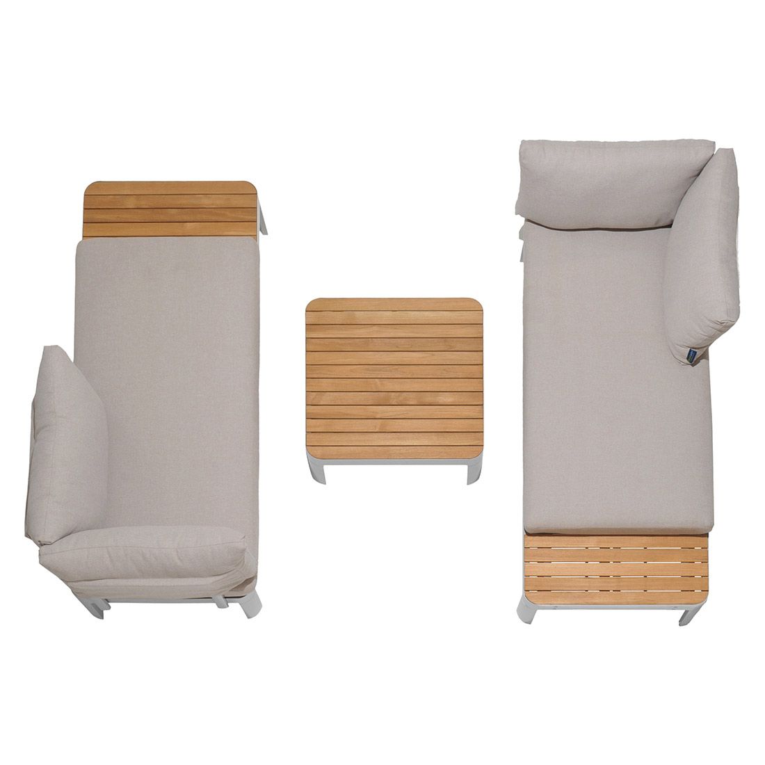 LifestyleGarden Portals Ecklounge 4tlg Aluminium/Teak/Olefin