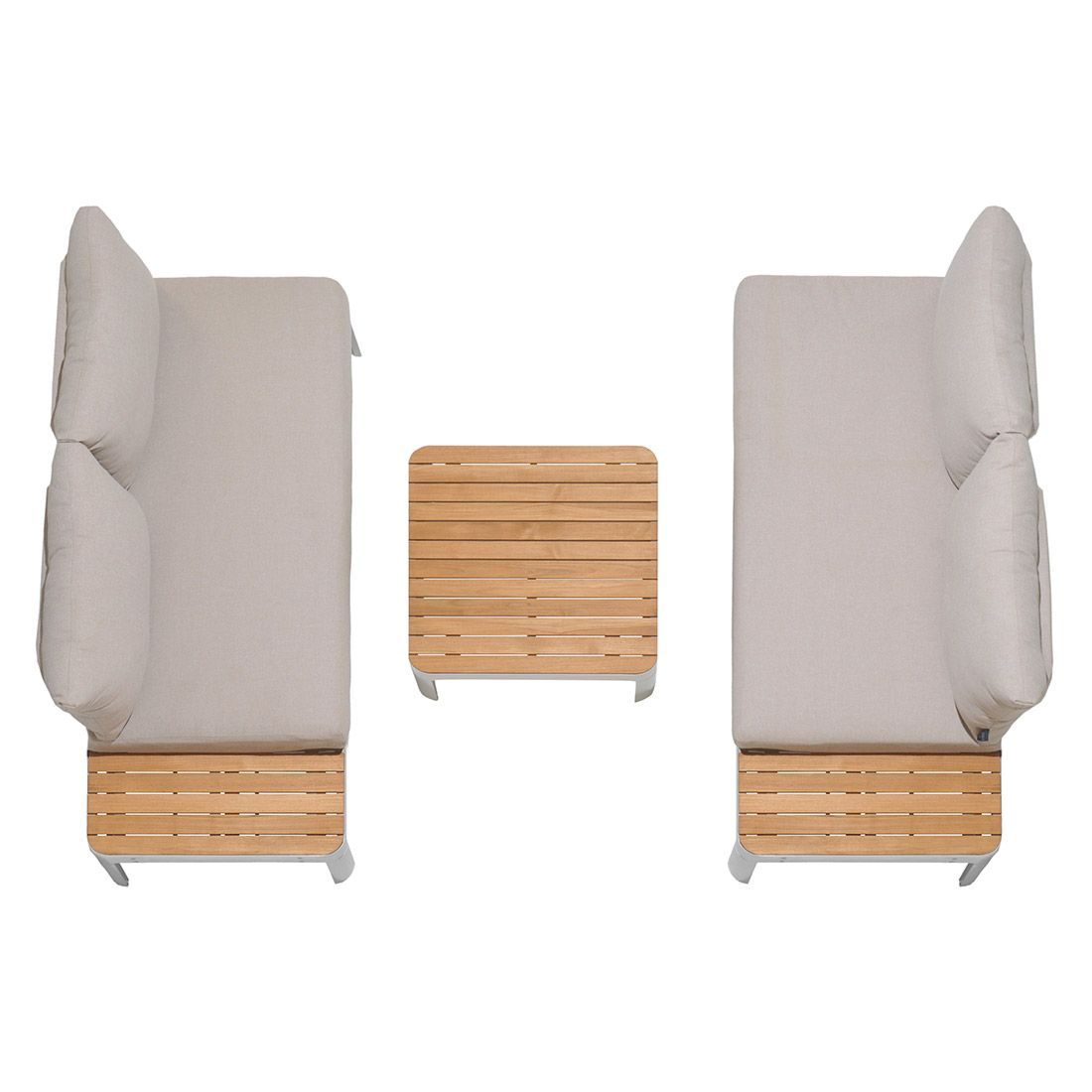 LifestyleGarden Portals Ecklounge 4tlg Aluminium/Teak/Olefin