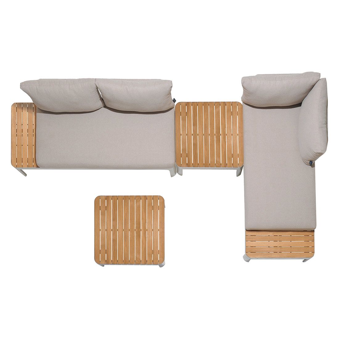 LifestyleGarden Portals Ecklounge 4tlg Aluminium/Teak/Olefin