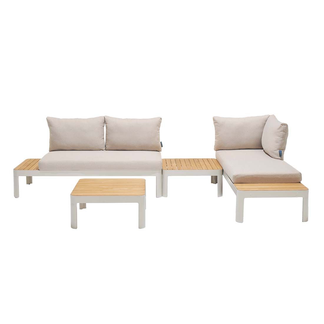 LifestyleGarden Portals Ecklounge 4tlg Aluminium/Teak/Olefin