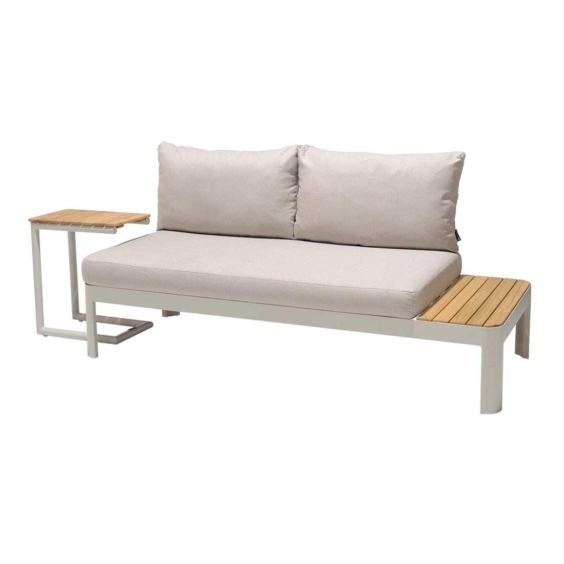 LifestyleGarden Portals Gartensofa inkl. Beistelltisch Aluminium/Teak/Olefin