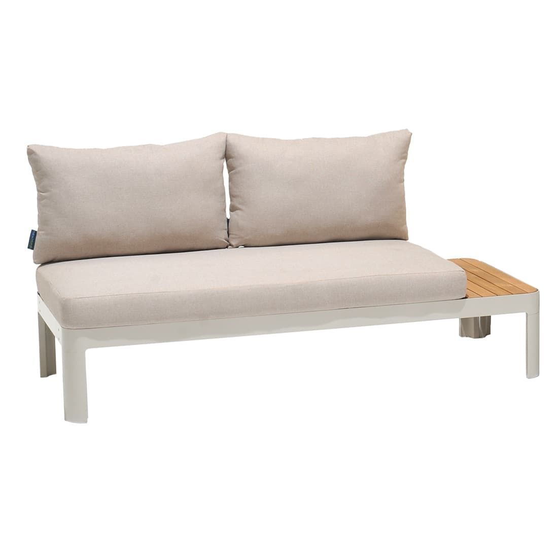 LifestyleGarden Portals Gartensofa inkl. Beistelltisch Aluminium/Teak/Olefin