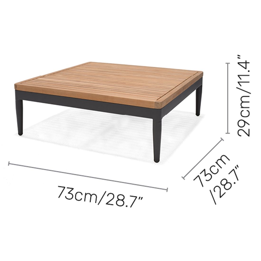 LifestyleGarden Topaz Loungetisch 80x80cm Aluminium/Teak