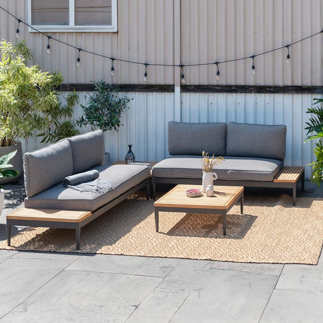 LifestyleGarden Topaz Loungetisch 73x73cm Aluminium/Teak