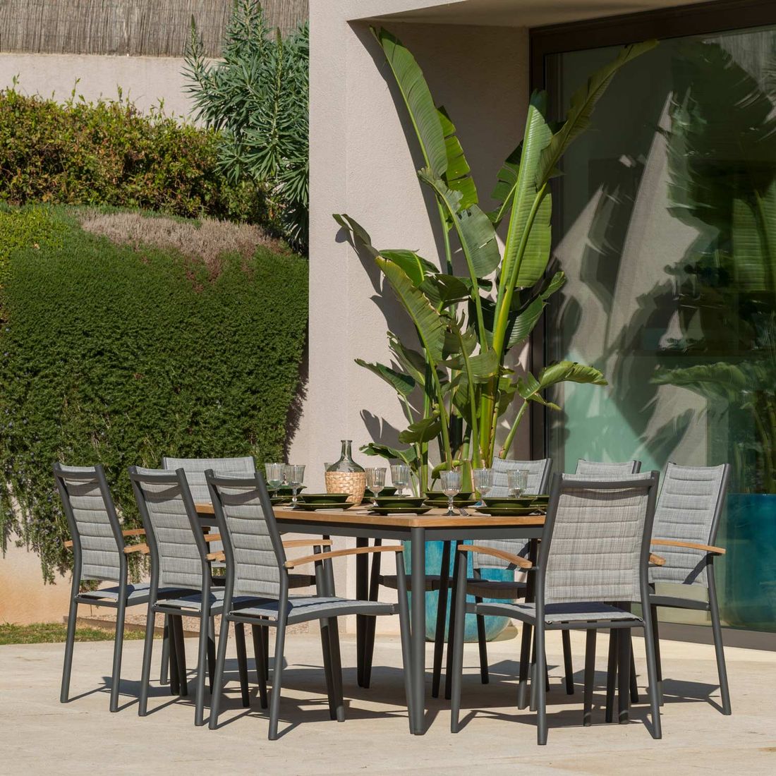 LifestyleGarden Topaz Gartenmöbel-Set XL (8 Plätze) Tisch 201x90cm