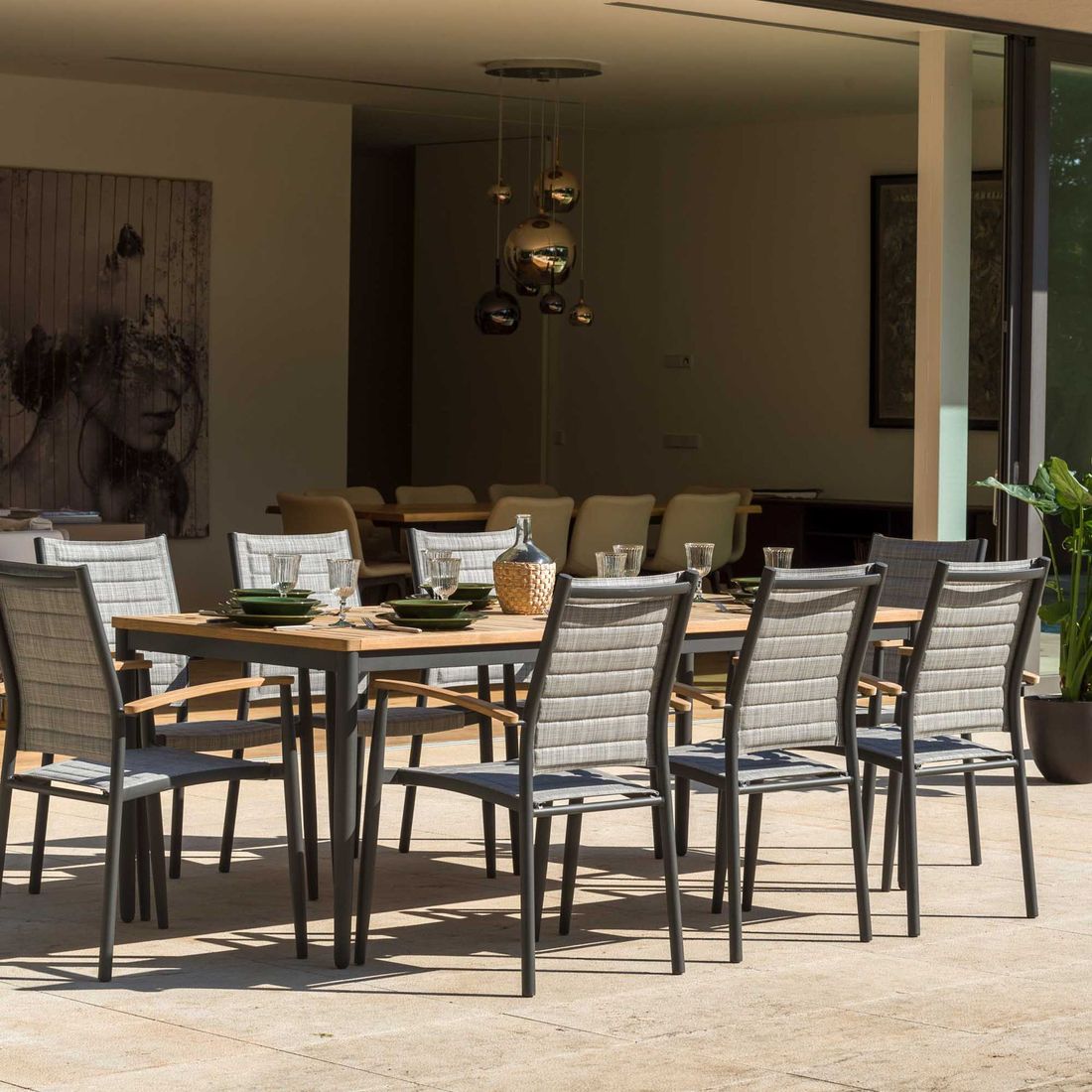LifestyleGarden Topaz Gartentisch Aluminium/Teak
