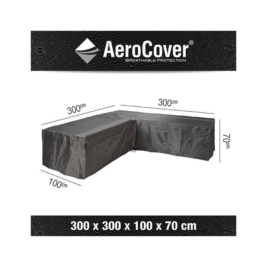 AeroCover Schutzhülle für Ecklounge 300x300x100x70cm Polyester