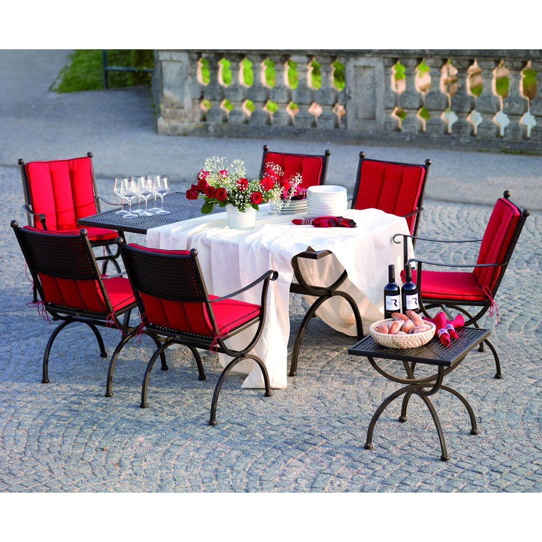 MBM Romeo Elegance Gartenmöbel-Set XL (8 Plätze) Tisch 165/215x100cm