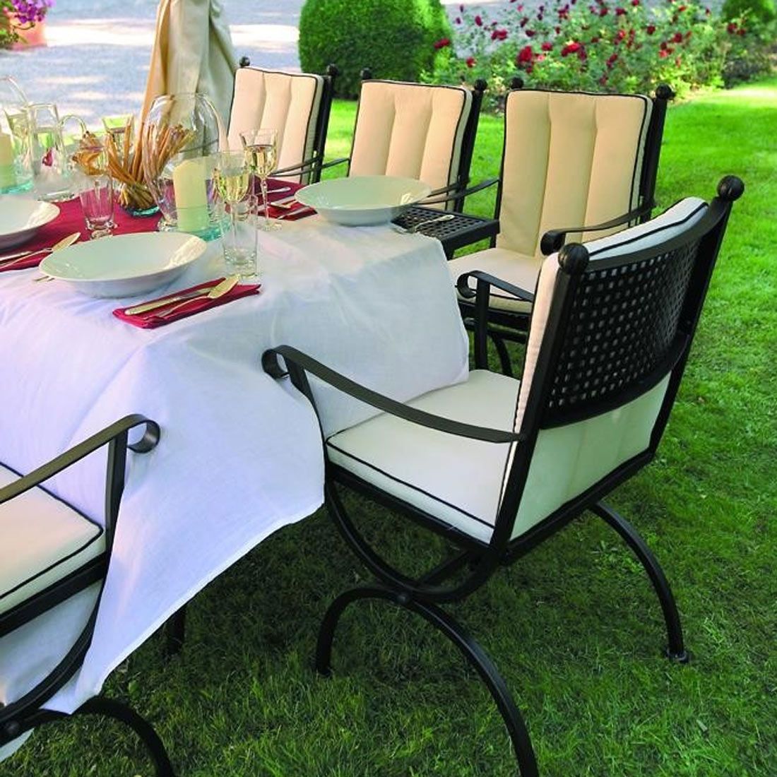 MBM Romeo Gartenmöbel-Set L (7 Plätze) Tisch 125x75cm