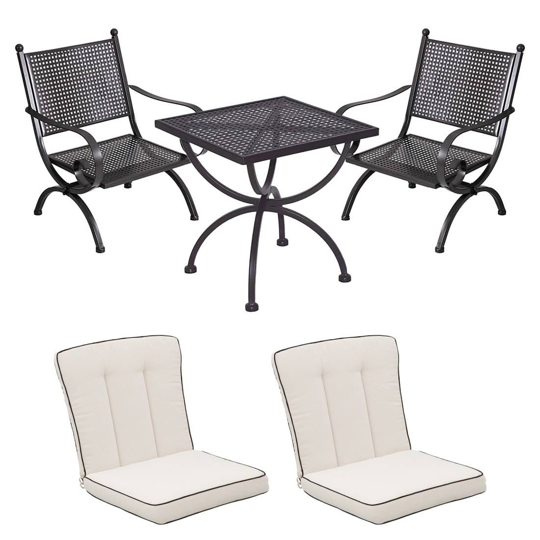 MBM Romeo Gartenmöbel-Set 3-teilig Schmiedeeisen