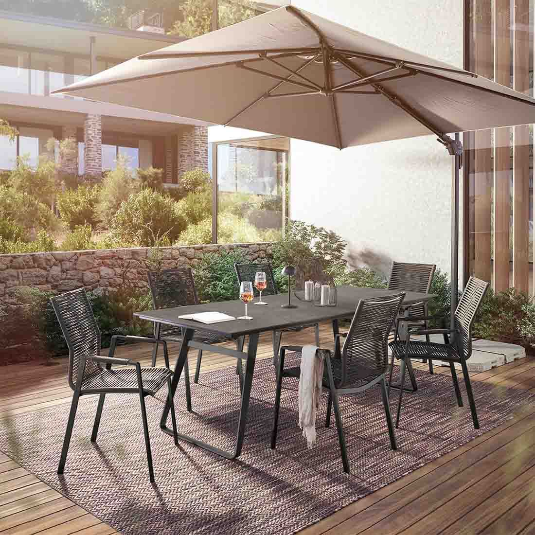 Musterring Portugal Gartentisch 200x95cm Stahl/HPL