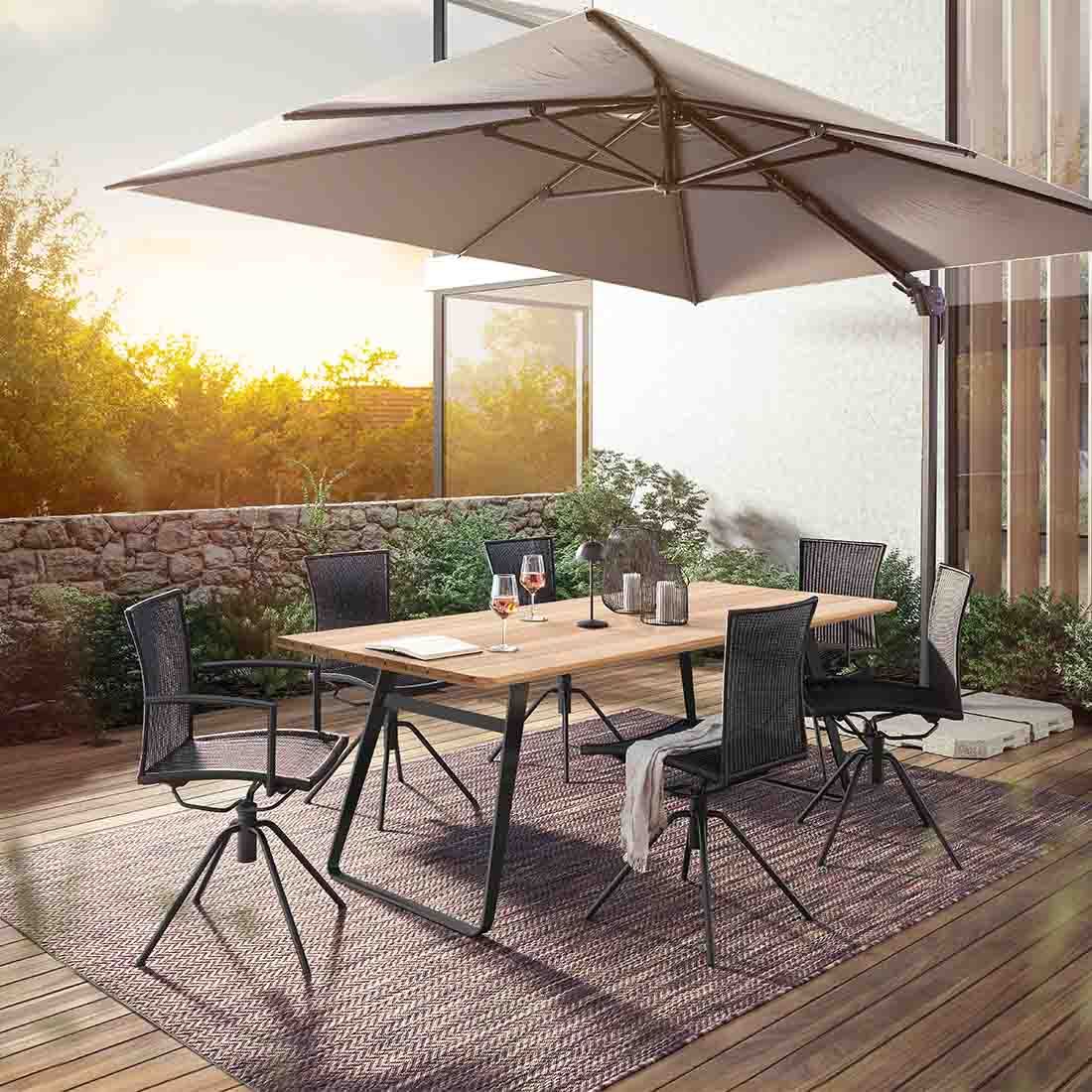 Musterring Portugal Gartentisch 160x95cm Stahl/Teak