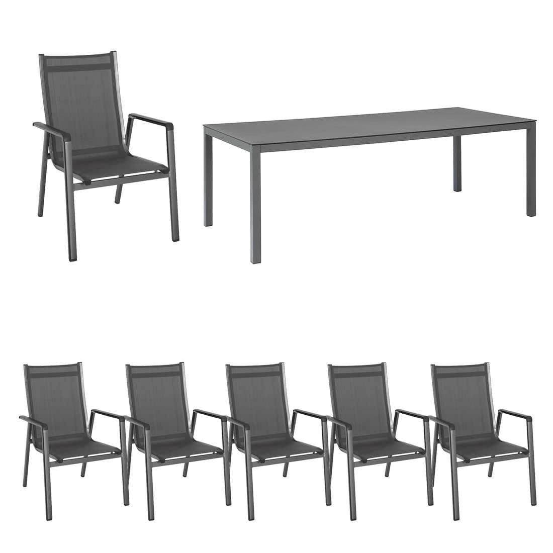 MWH Elements Gartenmöbel-Set L (6 Plätze) Tisch 220x100cm