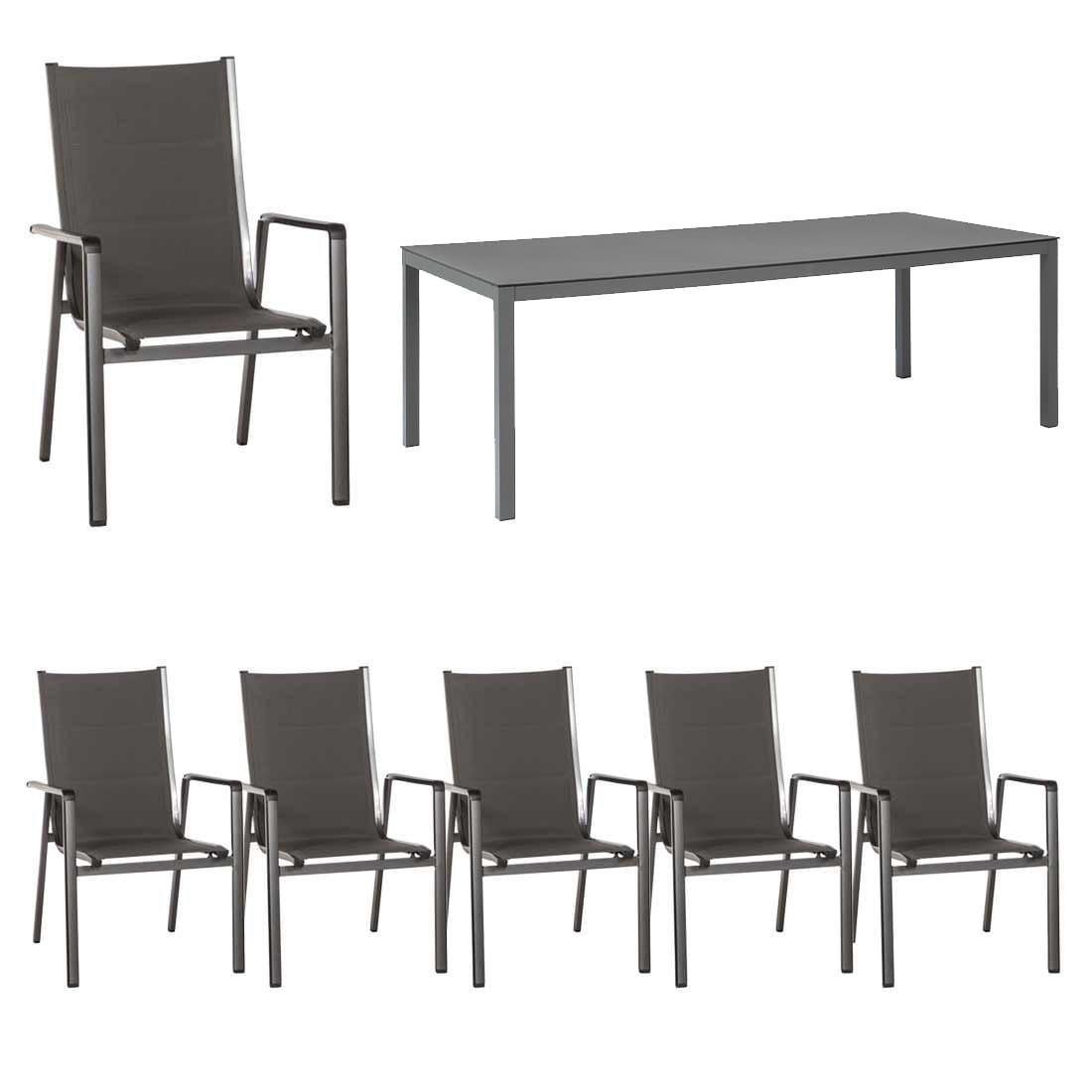 MWH Futosa Gartenmöbel-Set L (6 Plätze) Tisch 220x100cm