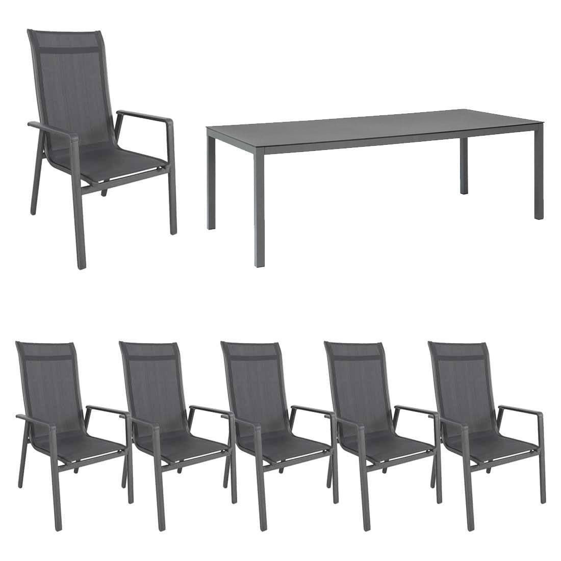 MWH Kedline Gartenmöbel-Set L (6 Plätze) Tisch 220x100cm