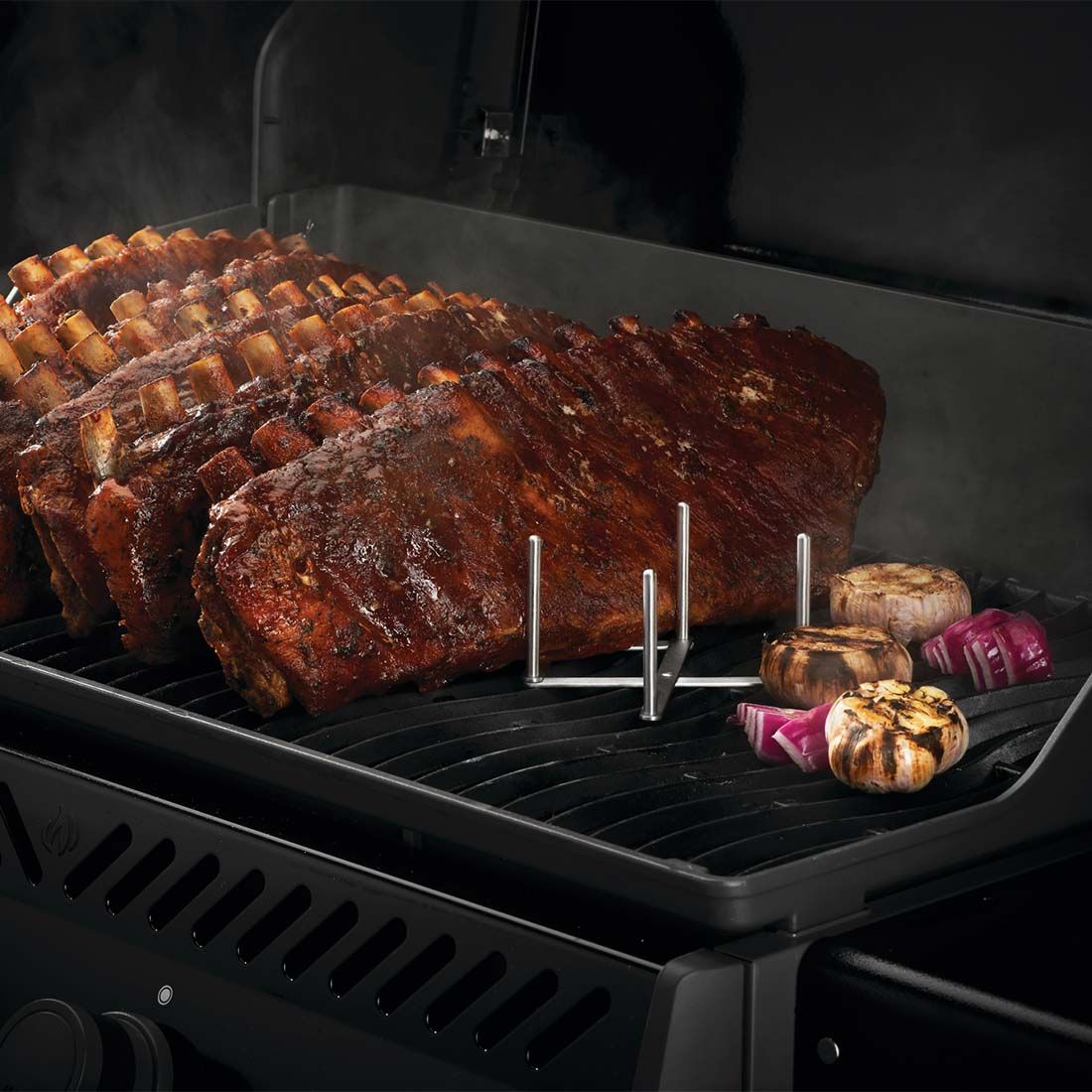 Napoleon Spare-Rib-Halter Edelstahl