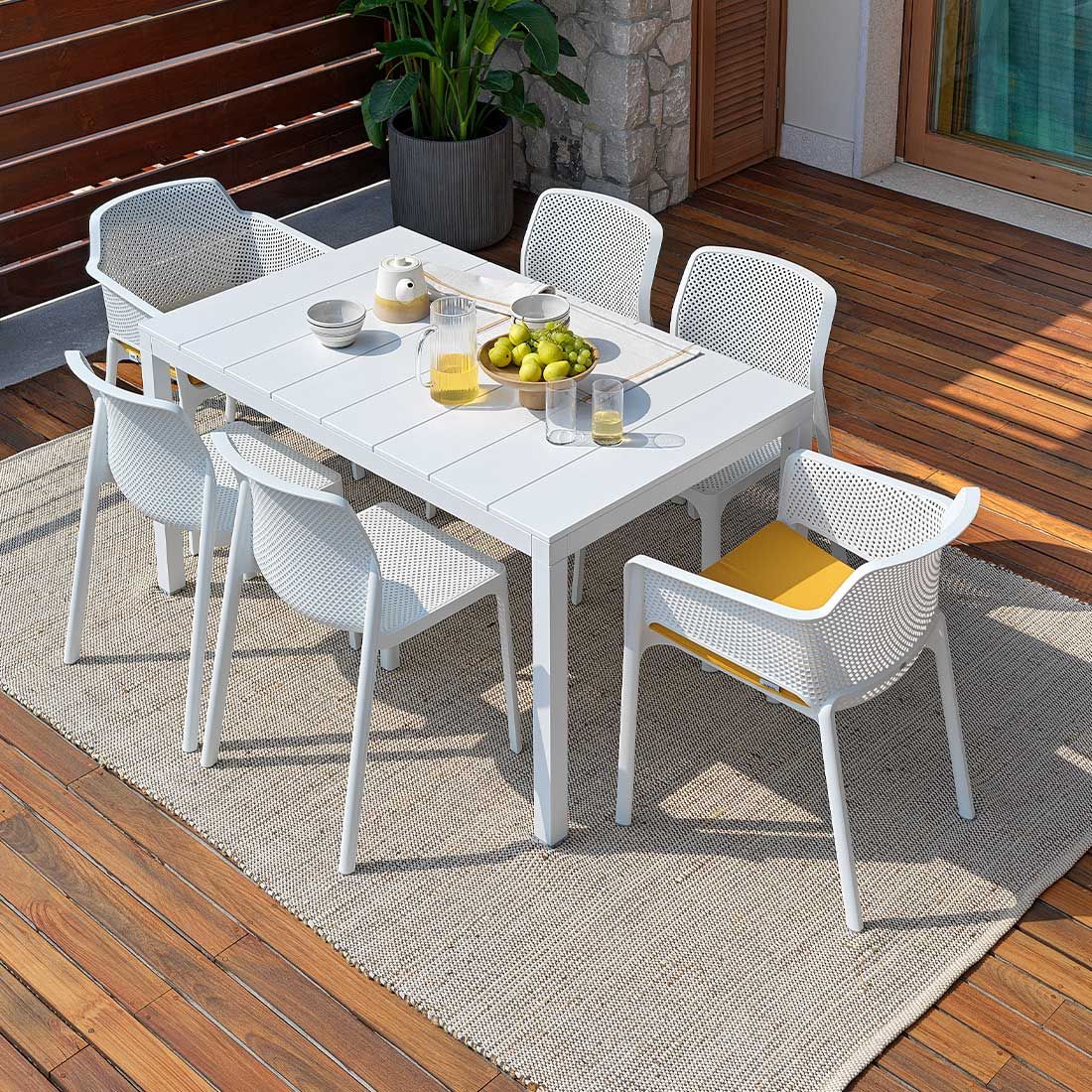 Nardi Bit Gartenmöbel-Set L (6 Plätze) Tisch 140/210x85cm