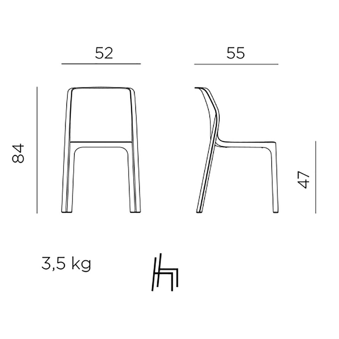 Nardi Bit Gartenmöbel-Set L (6 Plätze) Tisch 140/210x85cm