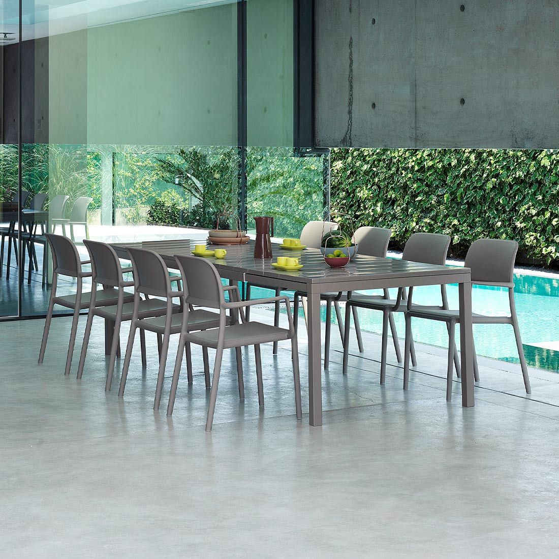 Nardi Rio Ausziehtisch 210/280x100cm Aluminium/Kunststoff