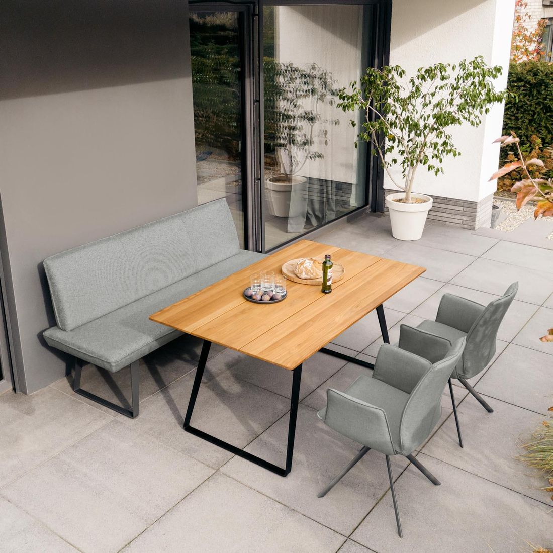 Niehoff Elba Gartentisch Stahl/Teak