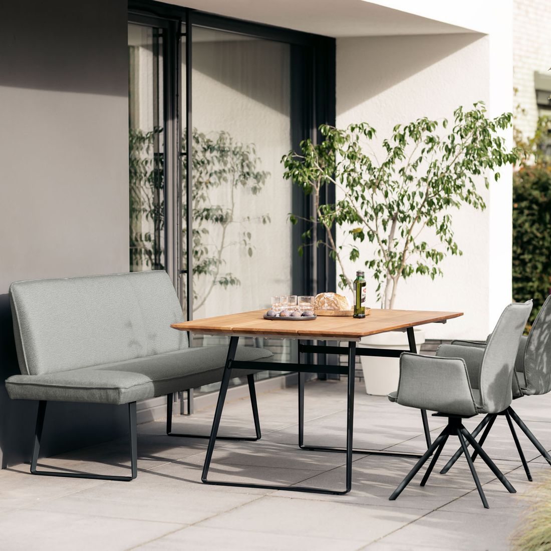 Niehoff Elba Gartentisch Stahl/Teak