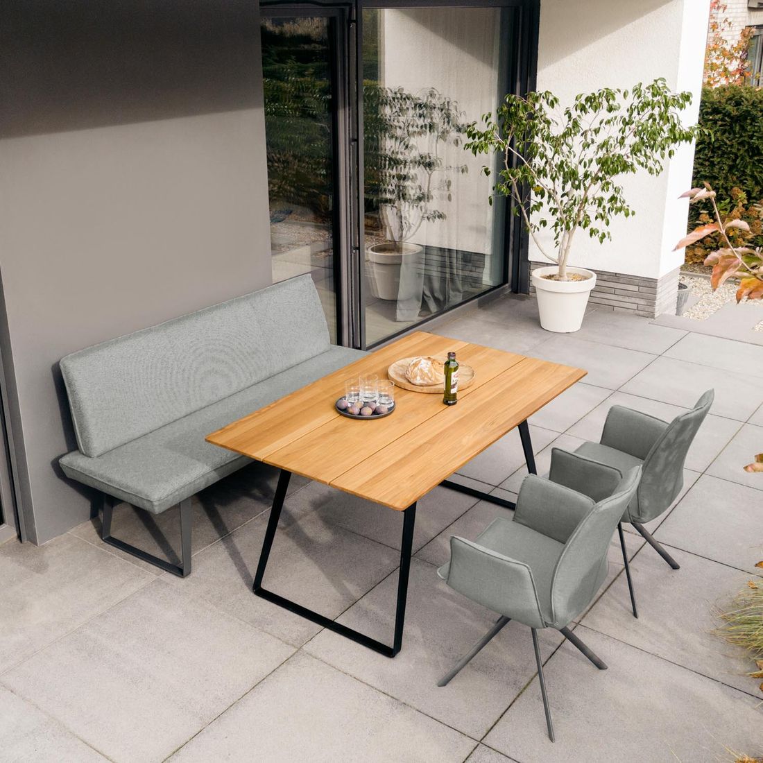 Niehoff Elba Gartentisch Stahl/Teak