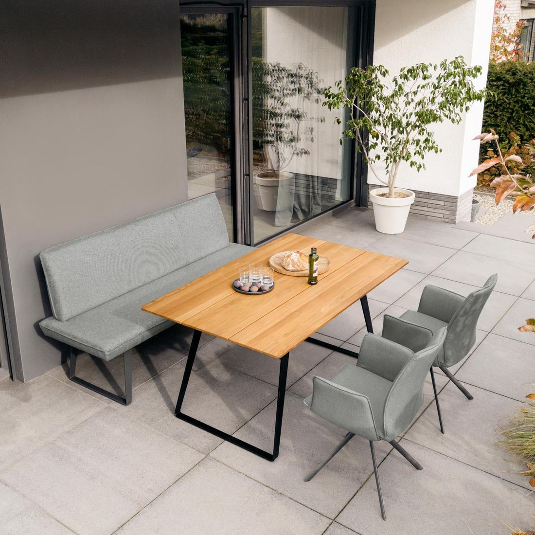 Niehoff Elba Diningsofa 160cm Stahl/Olefin